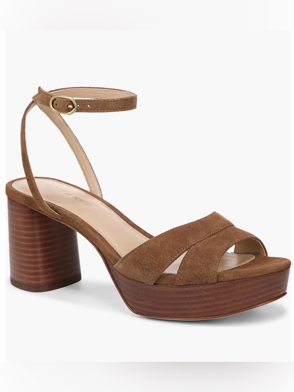 New Veronica Beard Drina Ankle Strap Platform Sandal Size 10